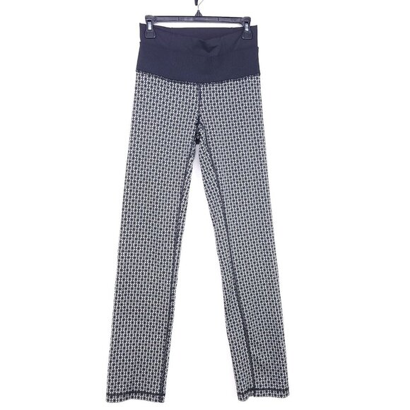 Lululemon Legging Straight Leg Size 8 Double Layer Waist Geometric Tummy Control - Picture 1 of 13